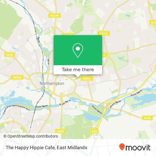 The Happy Hippie Cafe, Kettering Road Northampton Northampton NN1 4 map