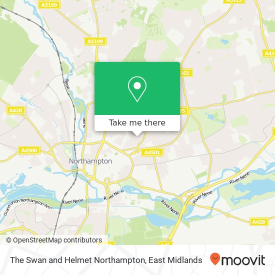 The Swan and Helmet Northampton map