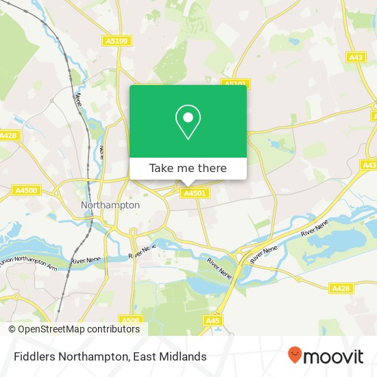 Fiddlers Northampton, 130 Wellingborough Road Northampton Northampton NN1 4 map