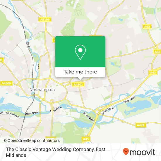 The Classic Vantage Wedding Company, Melville Street Northampton Northampton NN1 4HX map