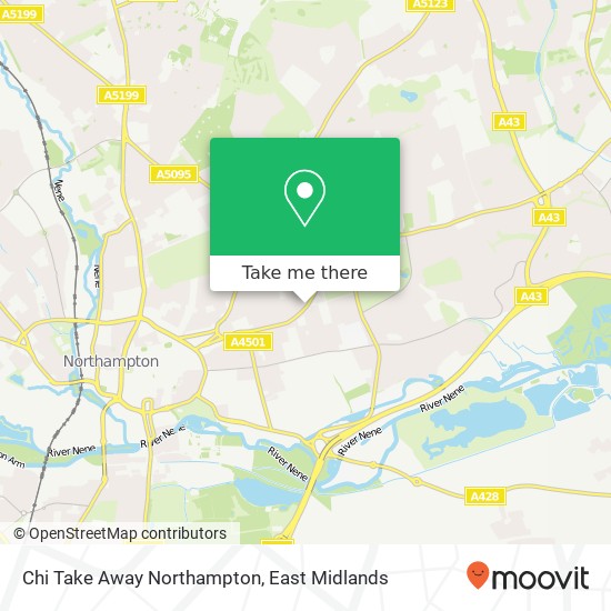 Chi Take Away Northampton, Manfield Road Northampton Northampton NN1 4NW map