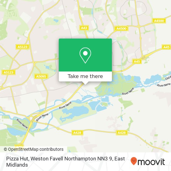 Pizza Hut, Weston Favell Northampton NN3 9 map