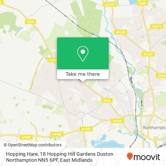 Hopping Hare, 18 Hopping Hill Gardens Duston Northampton NN5 6PF map
