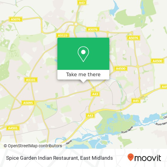 Spice Garden Indian Restaurant, Fir Tree Walk Weston Favell Northampton NN3 3DS map