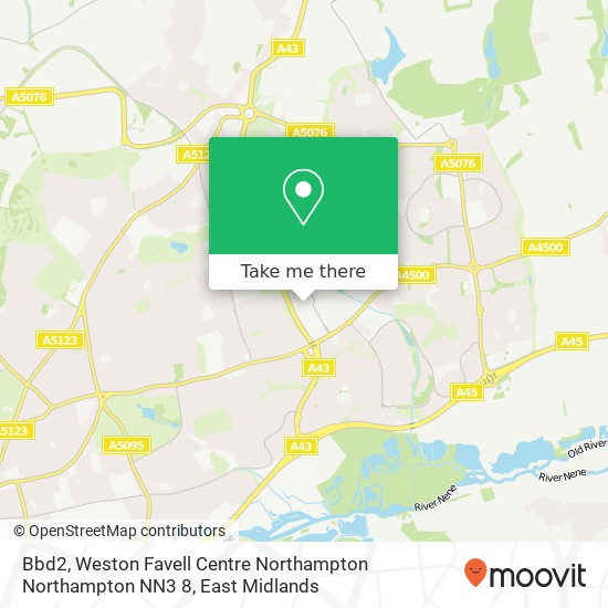 Bbd2, Weston Favell Centre Northampton Northampton NN3 8 map