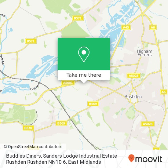 Buddies Diners, Sanders Lodge Industrial Estate Rushden Rushden NN10 6 map