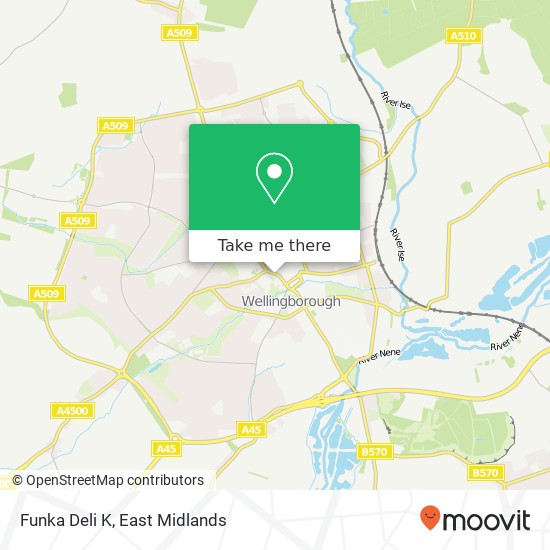 Funka Deli K, 4 Silver Street Wellingborough Wellingborough NN8 1BQ map