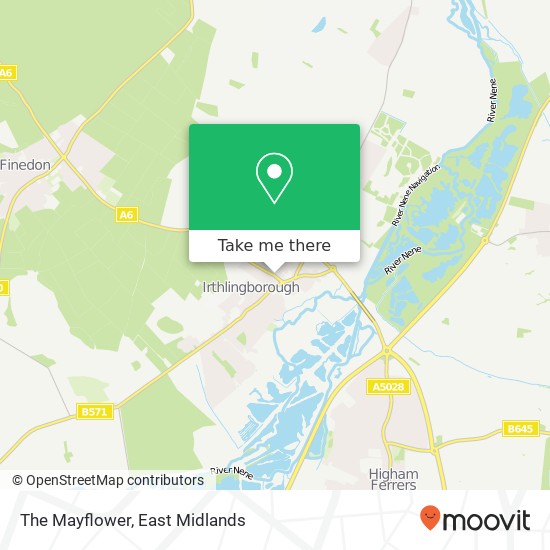The Mayflower, Finedon Road Irthlingborough Wellingborough NN9 5 map