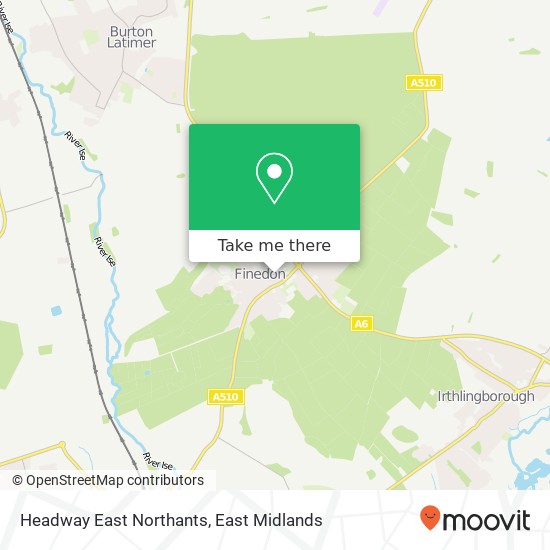 Headway East Northants, High Street Finedon Wellingborough NN9 5 map