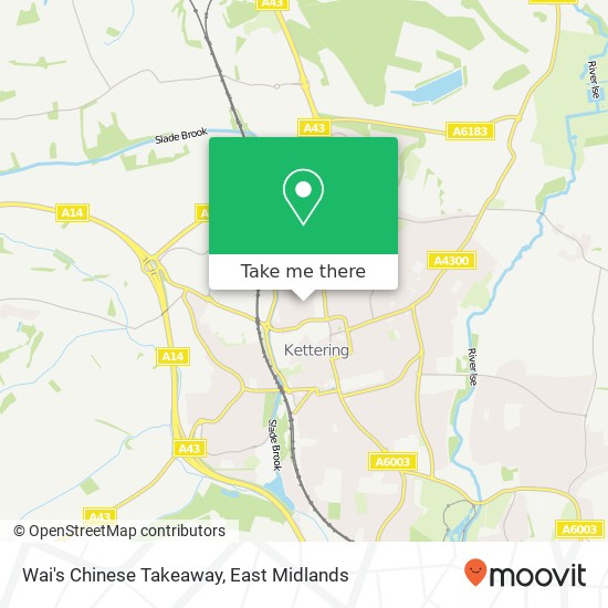 Wai's Chinese Takeaway, 51 Field Street Kettering Kettering NN16 8EN map
