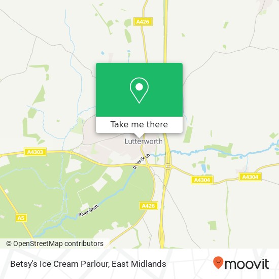 Betsy's Ice Cream Parlour, Church Street Lutterworth Lutterworth LE17 4AW map