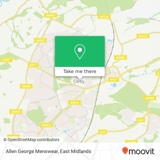 Allen George Menswear, New Post Office Square Corby Corby NN17 1 map