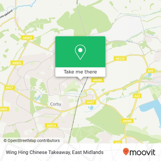 Wing Hing Chinese Takeaway, 70 Rockingham Road Corby Corby NN17 1AE map