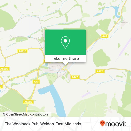 The Woolpack Pub, Weldon map