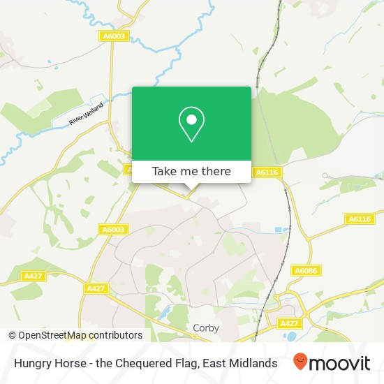 Hungry Horse - the Chequered Flag, Gretton Brook Road Corby Corby NN17 4 map