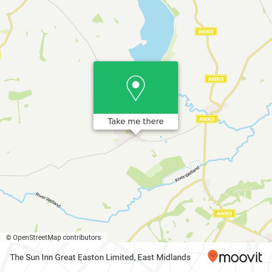 The Sun Inn Great Easton Limited map