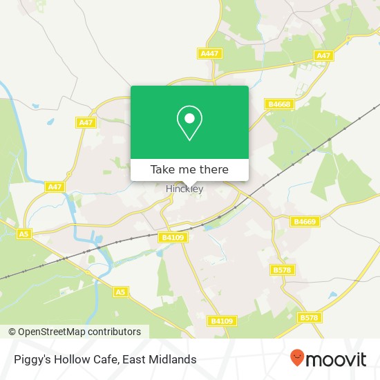 Piggy's Hollow Cafe, Church Walk Hinckley Hinckley LE10 1 map
