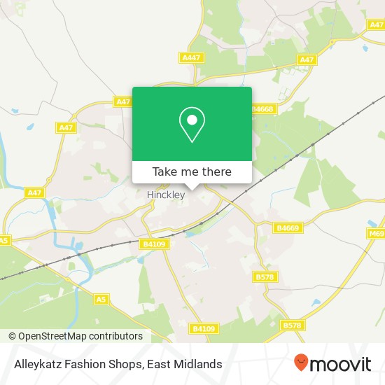 Alleykatz Fashion Shops, 5 The Lawns Hinckley Hinckley LE10 1DY map