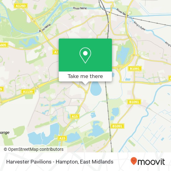 Harvester Pavilions - Hampton, Cygnet Road Hampton Hargate Peterborough PE7 8 map