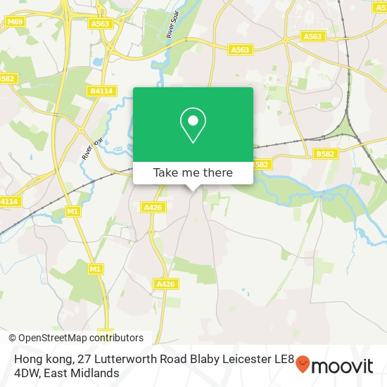 Hong kong, 27 Lutterworth Road Blaby Leicester LE8 4DW map
