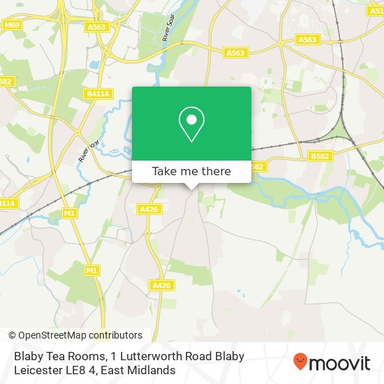 Blaby Tea Rooms, 1 Lutterworth Road Blaby Leicester LE8 4 map