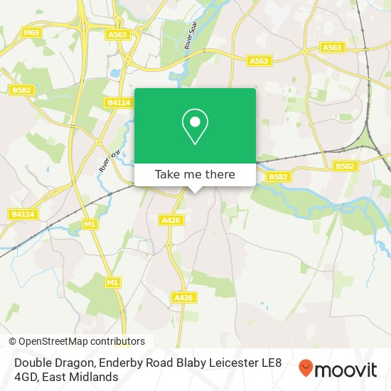 Double Dragon, Enderby Road Blaby Leicester LE8 4GD map