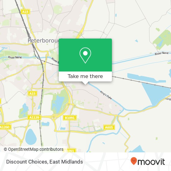 Discount Choices, Mercian Court Stanground Peterborough PE2 8 map