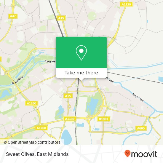 Sweet Olives, Fletton Avenue Stanground Peterborough PE2 8 map