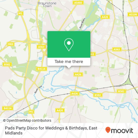Pads Party Disco for Weddings & Birthdays, 27 Nursery Hollow Glen Parva Leicester LE2 9NX map
