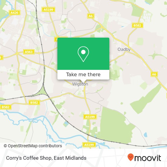Corry's Coffee Shop, 3 Spring Lane Wigston Wigston LE18 1 map