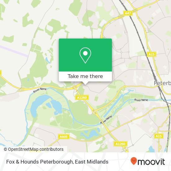Fox & Hounds Peterborough map