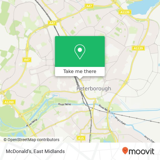 McDonald's, Bourges Boulevard Peterborough Peterborough PE1 2 map