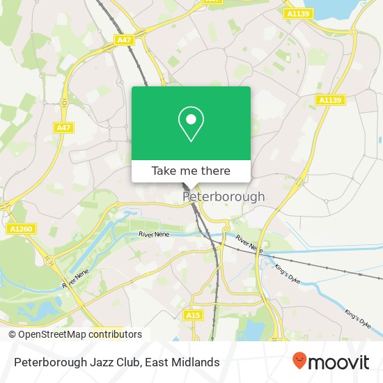Peterborough Jazz Club map