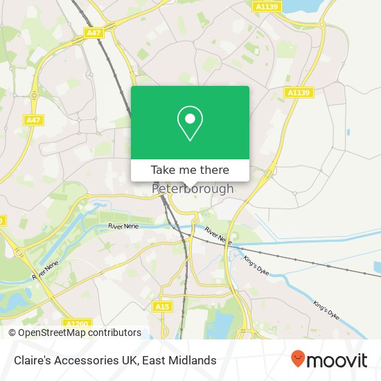 Claire's Accessories UK, Long Causeway Peterborough Peterborough PE1 1NW map