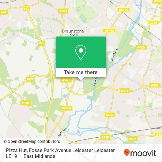 Pizza Hut, Fosse Park Avenue Leicester Leicester LE19 1 map