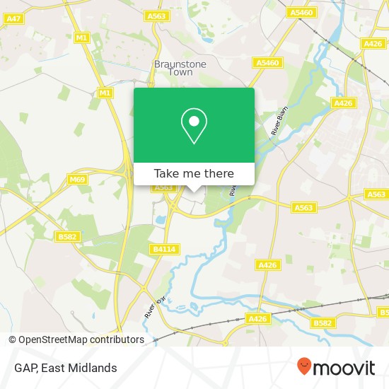 GAP, Leicester Leicester LE19 1 map