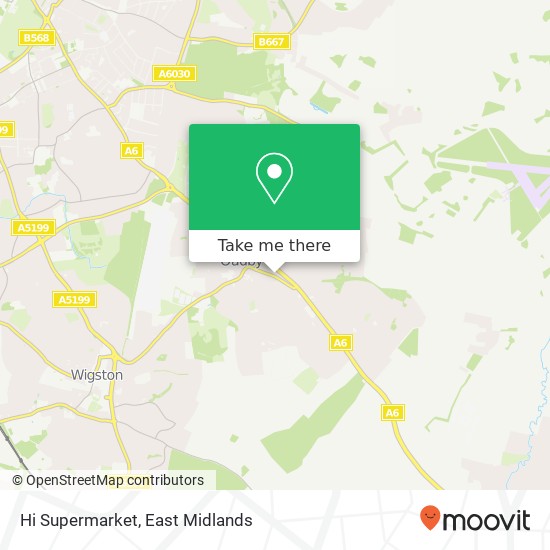Hi Supermarket, 115 London Road Oadby Leicester LE2 5 map