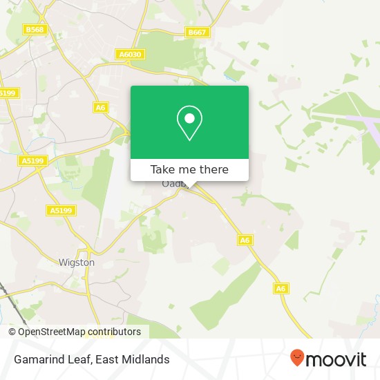 Gamarind Leaf, 47 London Road Oadby Leicester LE2 5 map
