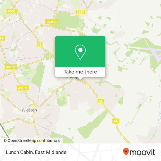 Lunch Cabin, 97A London Road Oadby Leicester LE2 5 map