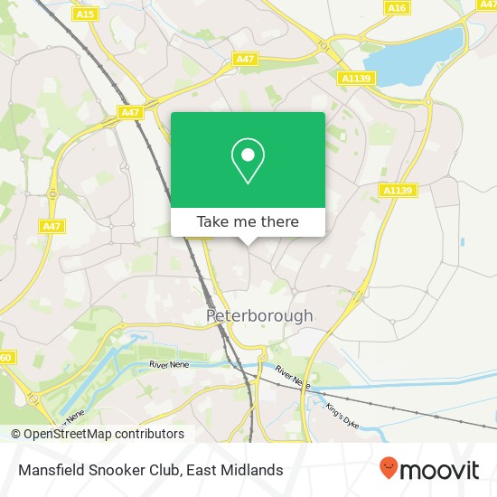 Mansfield Snooker Club, 121 Lincoln Road Peterborough Peterborough PE1 2PW map