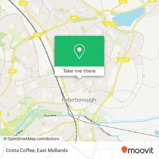 Costa Coffee, Henry Street Peterborough Peterborough PE1 2 map