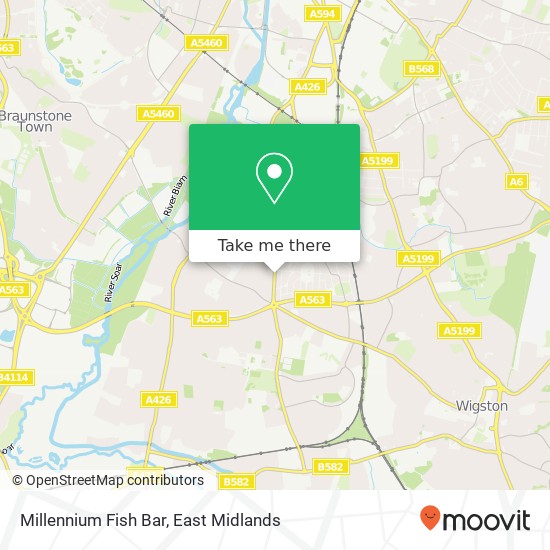 Millennium Fish Bar, 553 Saffron Lane Leicester Leicester LE2 6 map