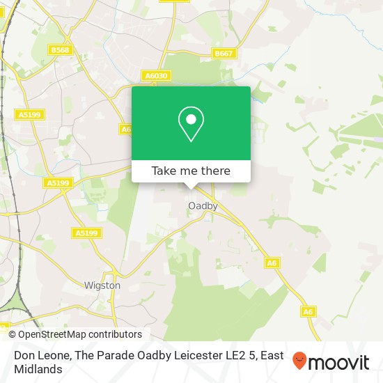 Don Leone, The Parade Oadby Leicester LE2 5 map