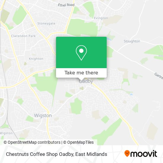 Chestnuts Coffee Shop Oadby map