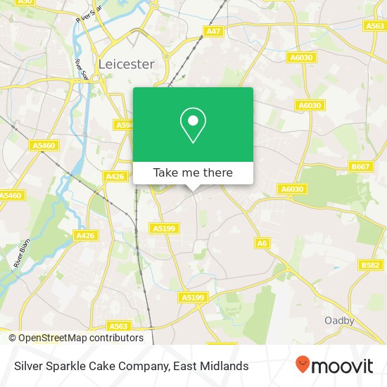 Silver Sparkle Cake Company, Clarendon Park Road Leicester Leicester LE2 3AL map