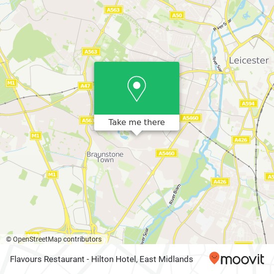 Flavours Restaurant - Hilton Hotel, Braunstone Avenue Leicester Leicester LE3 1 map