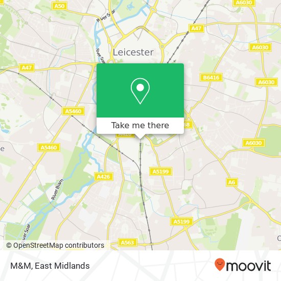 M&M, Putney Road Leicester Leicester LE2 6 map