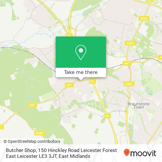 Butcher Shop, 150 Hinckley Road Leicester Forest East Leicester LE3 3JT map