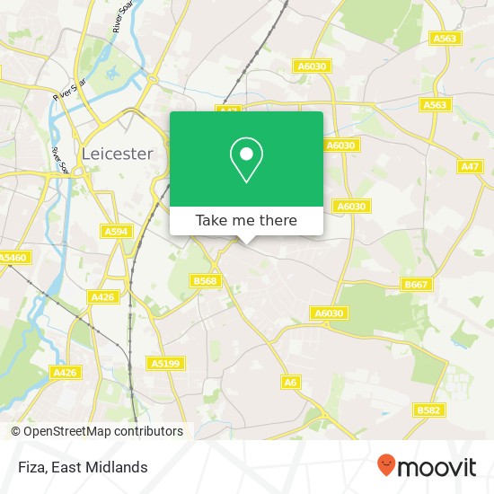 Fiza, 161 Evington Road Leicester Leicester LE2 1QL map