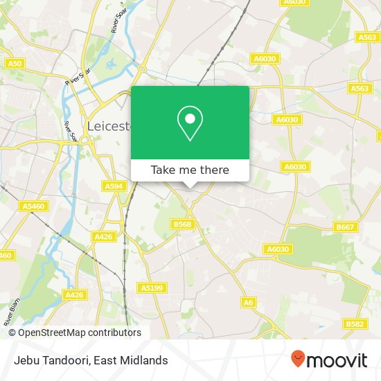 Jebu Tandoori, 48 Evington Road Leicester Leicester LE2 1 map
